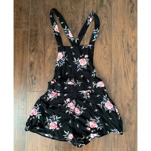 H&M | Black Floral Overall